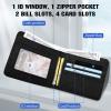 Teen Boys Cool Wallet Funny Leather Wallets Credit Id Card Cash Holder Black Rfid Blocking Zipper Cute Kawaii Aesthetic Wallets With Coin Pocket Id Window For Teen Boy Male Youth Guys Men Teenager view 3