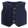 RUNQHUI Boys Formal Vest Waistcoat Gentlemen Solid Color Vest for Wedding Festival Party Navy Blue 14 Years view 1