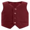 RUNQHUI Boys Formal Vest Waistcoat Gentlemen Solid Color Vest for Wedding Festival Party Burgundy 16 Years view 1