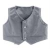 RUNQHUI Boys Formal Vest Waistcoat Gentlemen Solid Color Vest for Wedding Festival Party Gray 16 Years view 3