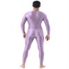 Shinsto Men's Glossy Long Sleeve Unitard Spandex Bodysuit Dance Leotard Jumpsuit Clubwear Lavender One Size view 4