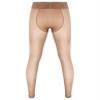 Loloda Men's Sissy Sheer Mesh Long Pants Leggings High Waist Semi See Through Johns Tights Trousers Coffee One Size view 2