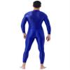 Shinsto Men's Glossy Long Sleeve Unitard Spandex Bodysuit Dance Leotard Jumpsuit Clubwear Blue One Size view 4