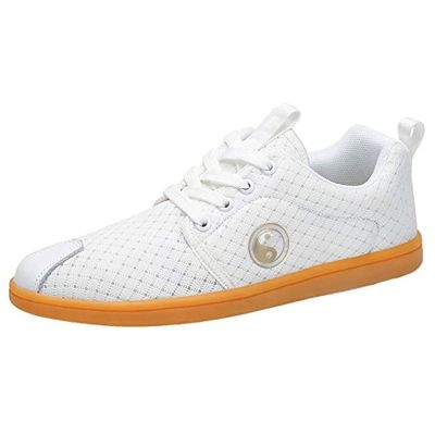 DAFLIN Taekwondo Shoes, Breathable Martial Arts Sneakers, Sport Boxing Kung Fu Taichi Lightweight Shoes for Adults and Children (Color : White, Size : 6.5 US)