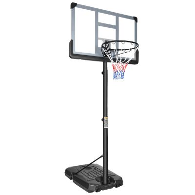 Portable Basketball Hoop & Goal, Basketball System, Basketball Equipment Height Adjustable, with Backboard and Wheels, for Adults Youth Indoor Outdoor (Black 6.6~10ft)