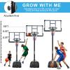 Portable Basketball Hoop & Goal, Basketball System, Basketball Equipment Height Adjustable, with Backboard and Wheels, for Adults Youth Indoor Outdoor (Black 6.6~10ft) view 2