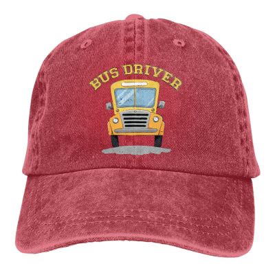 Baseball Cap Bus Driver School Bus Denim Hats Adjustable Trucker Hats Dad Cap