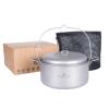 Boundless Voyage Titanium 4.5L Hanging Pot with Steaming Rack Folding Handle Outdoor Camping Cooking Stockpot Steamer Set (4.5L Pot) view 1