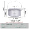 Boundless Voyage Titanium 4.5L Hanging Pot with Steaming Rack Folding Handle Outdoor Camping Cooking Stockpot Steamer Set (4.5L Pot) view 3