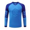 dPois Kids Boys Soccer Goalkeeper Jersey Padded Goalie Shirt Long Sleeve Football Training Tee Soccer Uniform Blue 11-13 Years view 1
