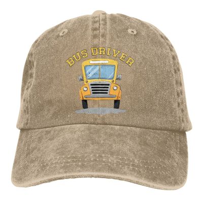 Baseball Cap Bus Driver School Bus Denim Hats Adjustable Trucker Hats Dad Cap