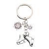 CFLNYC Skates Snowflake Pendant Key Ring, Fashionable Ice Skating Metal Alloy Durable Keychain for Purse, Backpack, Handbag view 1