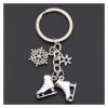 CFLNYC Skates Snowflake Pendant Key Ring, Fashionable Ice Skating Metal Alloy Durable Keychain for Purse, Backpack, Handbag view 2