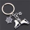 CFLNYC Skates Snowflake Pendant Key Ring, Fashionable Ice Skating Metal Alloy Durable Keychain for Purse, Backpack, Handbag view 3