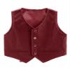 RUNQHUI Boys Formal Vest Waistcoat Gentlemen Solid Color Vest for Wedding Festival Party Burgundy 5 Years view 3