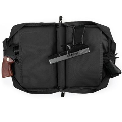 SOWHUP Tactical Pistol Case, Padded Handgun Firearm Case Double Shooting Gun Range Duffle Bag with Multiple Magazine Slots for Hunting Shooting Outdoor Activities (Black(5 x Mag Slots))