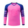 dPois Kids Boys Soccer Goalkeeper Jersey Padded Goalie Shirt Long Sleeve Football Training Tee Soccer Uniform Hot Pink 9-10 Years view 1
