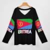 Eritrean Flag Women Tops V Neck Long SleeveCasual Tunic Tees T-Shirts Blouse view 3