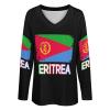 Eritrean Flag Women Tops V Neck Long SleeveCasual Tunic Tees T-Shirts Blouse view 4