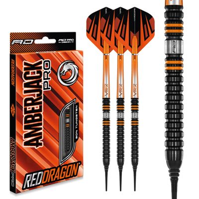 RED DRAGON Amberjack Pro 1 18 Gram Softip Premium Tungsten Darts Set with Flights and Stems