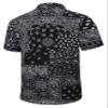 SheLucki Hawaiian Shirt for Men, Unisex Summer Beach Casual Short Sleeve Button Down Shirts, Printed Palmshadow Clothing Paisley Black 2XL view 3