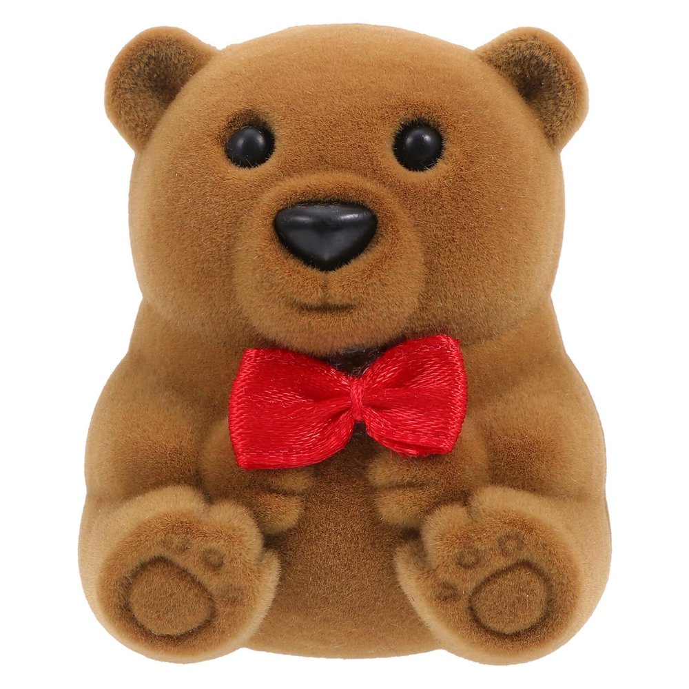 DECHOUS Coffee Necklace Organizer 1pc Flannel Ring Box Mini Bear Jewelry Ring Display Box Ear Engagement Wedding Wedding es for Ceremony Jewelry