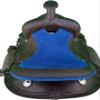 13 Kids Western Pony Size Barrel Racer Saddle, Trail Riding Leather Horse Saddle, Blue view 4