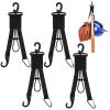 Deekin 4 Pcs Baseball Softball Gear Hanger 3 in 1 Dugout Organizer Bat Holder with Glove Clip and Helmet Hook for Fence Bag Water Bottle Hiking Camping (Black) view 1