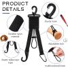 Deekin 4 Pcs Baseball Softball Gear Hanger 3 in 1 Dugout Organizer Bat Holder with Glove Clip and Helmet Hook for Fence Bag Water Bottle Hiking Camping (Black) view 3