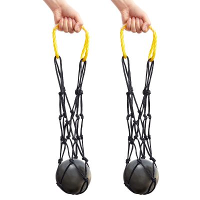 Riakrum 2 Pieces Shot Put Carrier Track and Field Equipment Net Shotput Bags for 8 lb Shot Put Ball Training Carry (Yellow and Black)