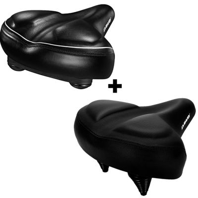 DAWAY C40 Oversized Comfy Bike Seat and DAWAY C40i Soft Padded Exercise Bike Saddle, Comfortable Replacement Bicycle Cushion for Men Women Seniors, Shock Absorbing, Universal Fit for Outdoor Indoor