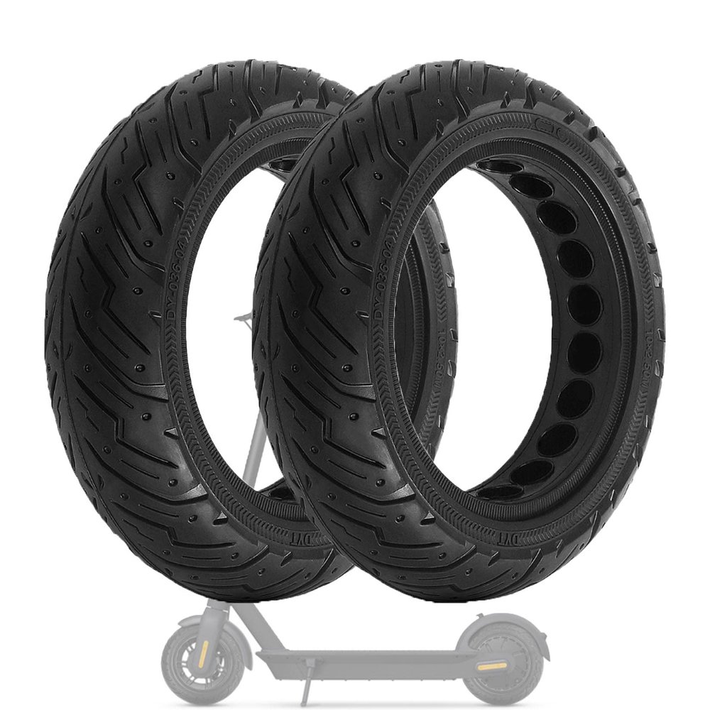 2PCS Felixstory 10 Inch Electric Scooter Tire, 10x2.5 AntiExplosion Scooter Rubber Solid Hole Tyre, Tire Wheel Replacement for Max G30 Scooter Shock Absorber Non-Pneumatic Tyre