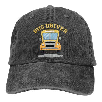 Baseball Cap Bus Driver School Bus Denim Hats Adjustable Trucker Hats Dad Cap