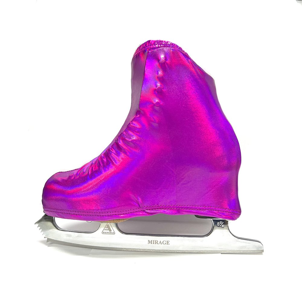Kami-So Metallic Figure Skates Boot Covers | Hockey Skates Protection Against Scratches, Scuffs, and Dirt | Durable Ice Skating Shoes Cover | Figure Skating Accessories | Pink Metal - Child Size