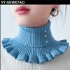 YY GEWETAO Fake Turtleneck Women's Turtleneck with Pearl Dickey Collar Wear Sweater Hoodie High Neck Mock Collar Knitting view 2