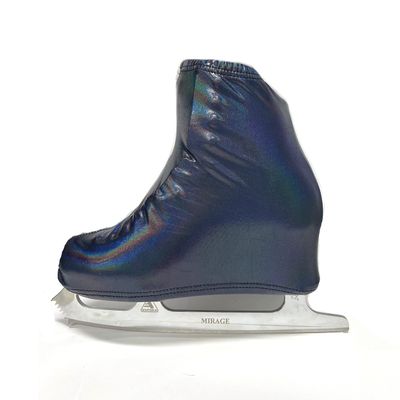 Kami-So Metallic Figure Skating Boot Covers | Ice Hockey Skates Protection Against Scratches, Scuffs, and Dirt | Durable Skate Shoe Cover | Ice Skating Accessories | Shiny Black - Adult Size