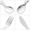 Mobestech Bento Silverware 5pcs Stainless Steel Folding Cutlery Compact Travel Utensils with Storage Bag view 2