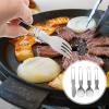 Mobestech Bento Silverware 5pcs Stainless Steel Folding Cutlery Compact Travel Utensils with Storage Bag view 4