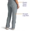 AVE. Varick Women's Scrub Pants, Elastic Waistband, 4-Way Stretch Fabric, Wrinkle- and Fade-Resistant, Machine Washable Scrubs, For Nurses & Medical Professionals, (M, Gray) view 4