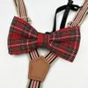 BEWDIO Stripe Baby Suspenders and Bow Tie Set, Plaid Bowtie and Suspenders with 4 Strong Metal Clips (4-08-1) view 3