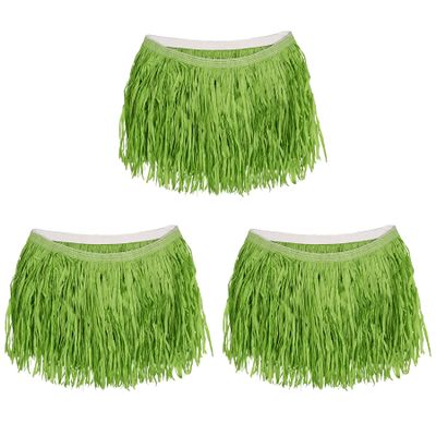 Beistle 3 Piece Adult Size Mini Hula Girl Skirts, Hawaiian Costume Accessories, Luau Party Supplies Green