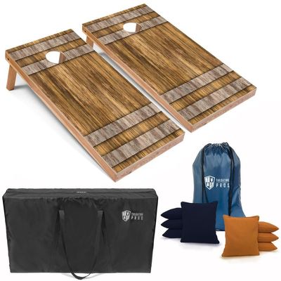 Tailgating Pros Cornhole Boards 4x2 Official Regulation Size  Wooden Design Cornhole Game Set with 8 Bean Bags, Carrying Case & Tote  Outdoor Tailgate Yard Game