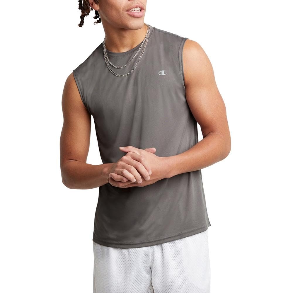 Champion Men's Muscle Tee, Big and Tall Muscle Tank for Men, Moisture-Wicking Athletic Tank Top, C Logo (Big and Tall)