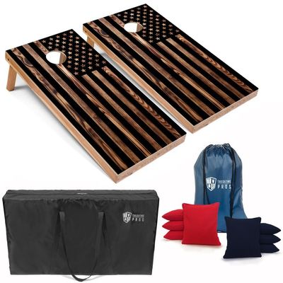 Tailgating Pros Cornhole Boards 4x2 Official Regulation Size  Wooden Design Cornhole Game Set with 8 Bean Bags, Carrying Case & Tote  Outdoor Tailgate Yard Game