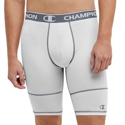 Champion Men's Compression Shorts, Sport Shorts for Men, Moisture-Wicking, C Logo, 9"