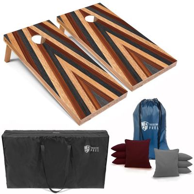 Tailgating Pros Cornhole Boards 4x2 Official Regulation Size  Wooden Design Cornhole Game Set with 8 Bean Bags, Carrying Case & Tote  Outdoor Tailgate Yard Game