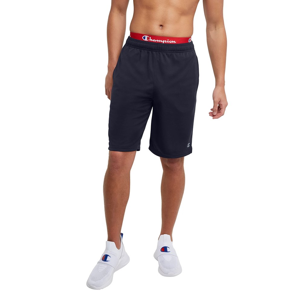 Champion Mens Sport Shorts, Moisture Wicking, Athletic Gym (Reg. Big & Tall), Navy C Logo, 4X-Large Big US