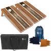 Tailgating Pros Cornhole Boards 4x2 Official Regulation Size  Wooden Design Cornhole Game Set with 8 Bean Bags, Carrying Case & Tote  Outdoor Tailgate Yard Game view 1