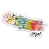 Nepal Country Shape Travel - 5" Vinyl Sticker - for Car Laptop I-Pad - Waterproof Decal view 1