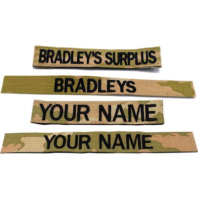 Custom OCP Army Name Tape with Embroidered Black Thread Optional Hook